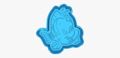 Cortador (molde) Flounder 3" - pez amigo de Ariel la Sirenita