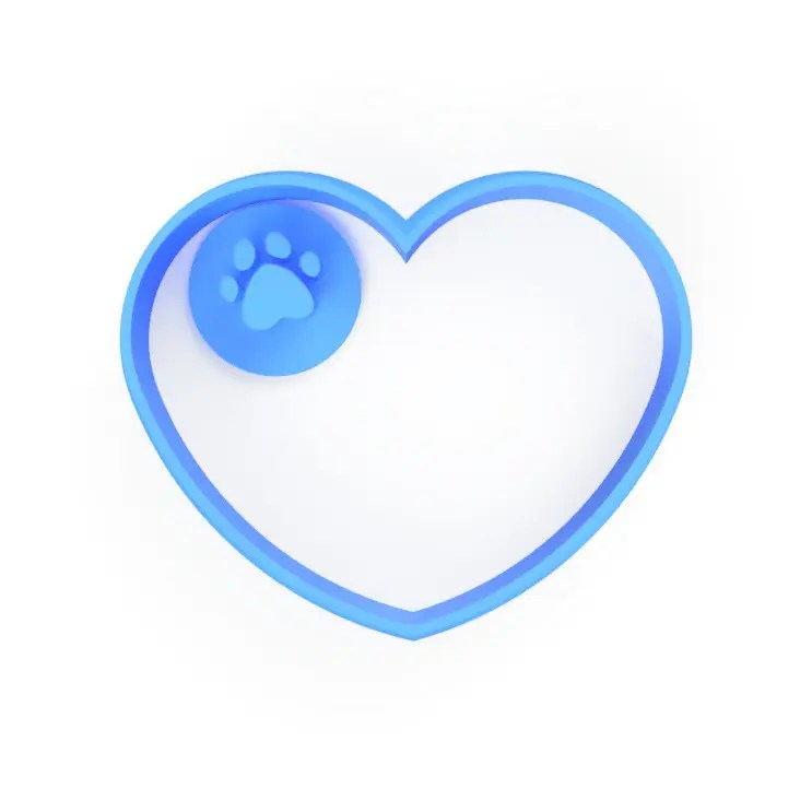 Cortador (molde) Corazón con huellita de perro